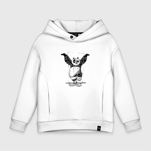 Детское худи оверсайз Кунгфу панда По / Белый – фото 1