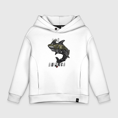 Детское худи оверсайз Мото животное / Белый – фото 1
