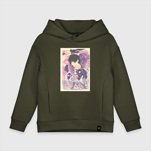 Детское худи оверсайз Магическая битва Тодзи Фусигуро сильнейший / Хаки – фото 1