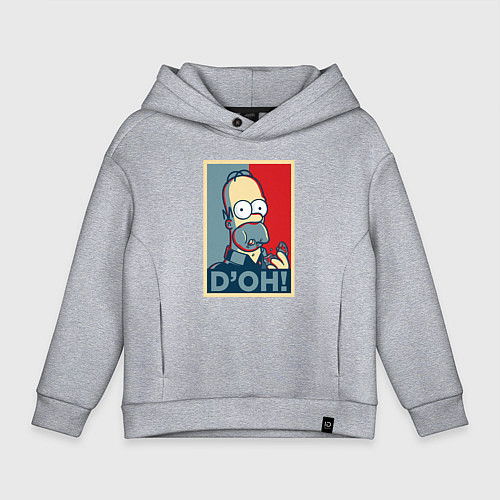 Детское худи оверсайз Homer with donut / Меланж – фото 1