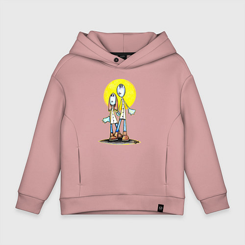 Детское худи оверсайз Чудики / Пыльно-розовый – фото 1