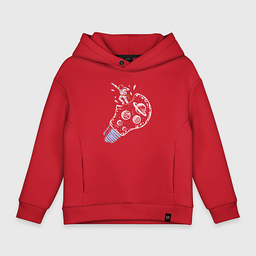 Детское худи оверсайз Космос в лампочке / Красный – фото 1