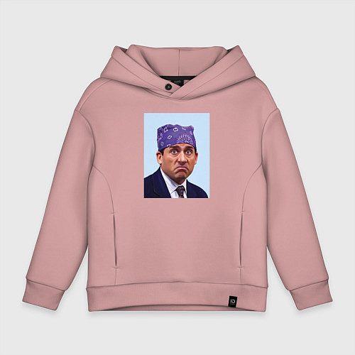 Детское худи оверсайз Michael Scott - Prison mike the office meme / Пыльно-розовый – фото 1