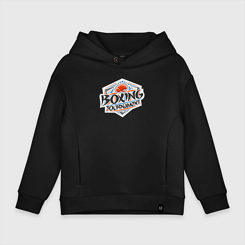 Детское худи оверсайз Турнир по боксу / Черный – фото 1