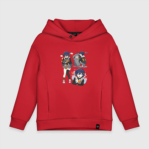 Детское худи оверсайз Такая разная Ellen Joe - Zenless zone / Красный – фото 1