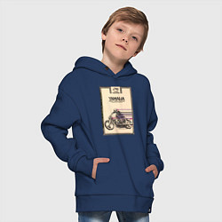Толстовка оверсайз детская Мотоцикл Yamaha, цвет: тёмно-синий — фото 2