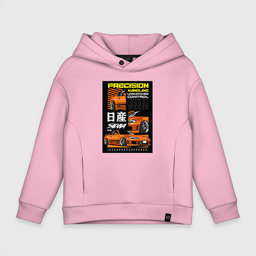 Детское худи оверсайз Nissan Silvia авто / Светло-розовый – фото 1