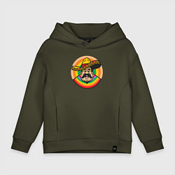 Толстовка оверсайз детская Весёлый мексиканец, цвет: хаки