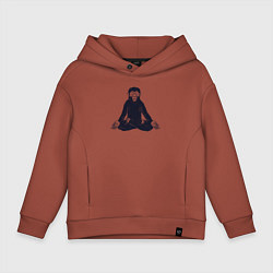 Толстовка оверсайз детская Yoga monkey, цвет: кирпичный