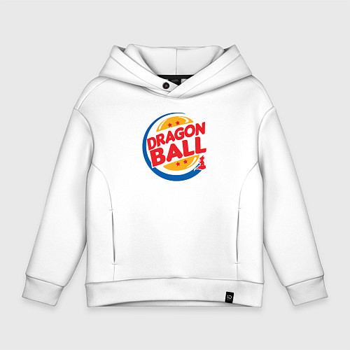 Детское худи оверсайз Dragon ball burger / Белый – фото 1