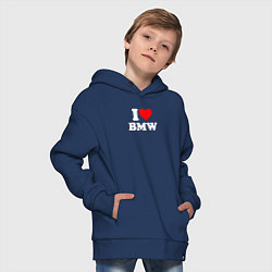 Толстовка оверсайз детская I love my BMW, цвет: тёмно-синий — фото 2