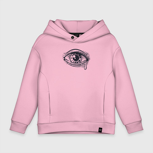 Детское худи оверсайз Плачущий глаз / Светло-розовый – фото 1