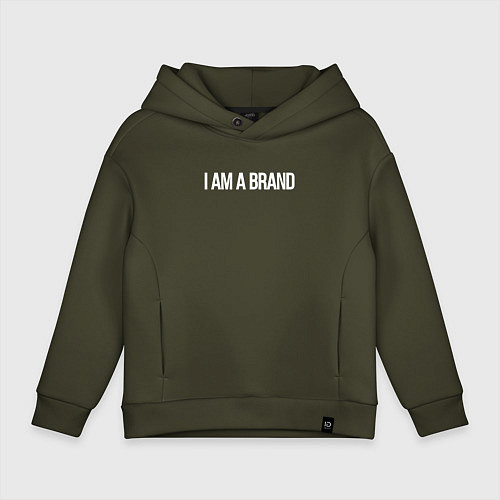 Детское худи оверсайз I am a brand / Хаки – фото 1