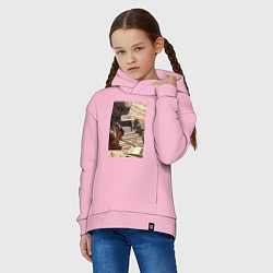 Толстовка оверсайз детская Музыка эстетика, цвет: светло-розовый — фото 2