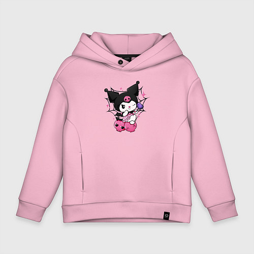 Детское худи оверсайз Куроми в платье / Светло-розовый – фото 1
