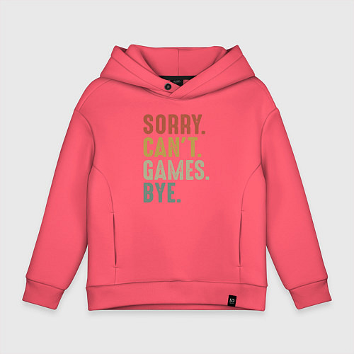 Детское худи оверсайз Извини не могу игры пока / Коралловый – фото 1