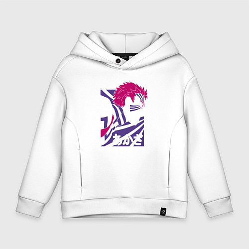 Детское худи оверсайз Клинок рассекающий демонов Акадза / Белый – фото 1
