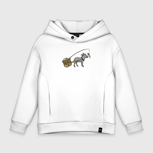 Детское худи оверсайз Ослик и морковка / Белый – фото 1