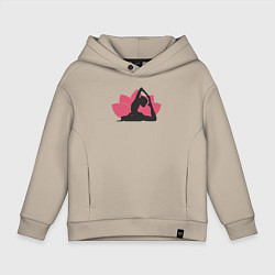 Толстовка оверсайз детская Yoga lotus, цвет: миндальный