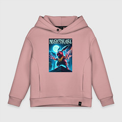 Толстовка оверсайз детская Nightmare - terrible Pikachu neon glow, цвет: пыльно-розовый