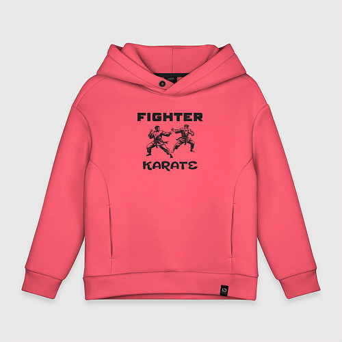 Детское худи оверсайз Fighters karate / Коралловый – фото 1