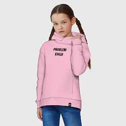 Толстовка оверсайз детская Problem child, цвет: светло-розовый — фото 2
