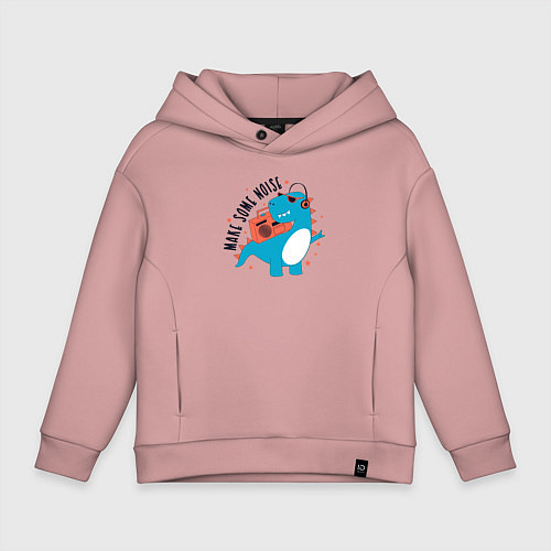 Детское худи оверсайз Давай-ка пошумим / Пыльно-розовый – фото 1