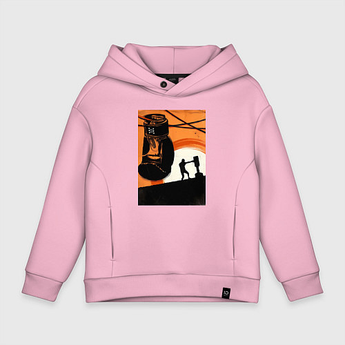 Детское худи оверсайз Бокс тренировка / Светло-розовый – фото 1