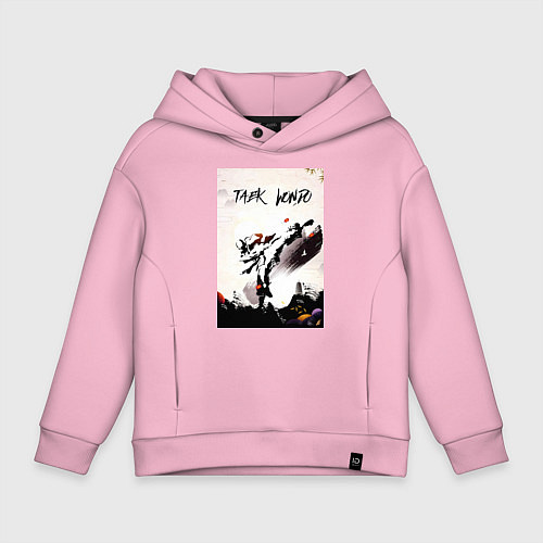 Детское худи оверсайз Тхэквондо боец / Светло-розовый – фото 1