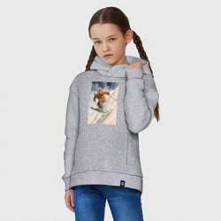 Толстовка оверсайз детская Горные лыжи спортсмен, цвет: меланж — фото 2