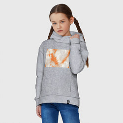 Толстовка оверсайз детская Оранжевая краска на белом, цвет: меланж — фото 2