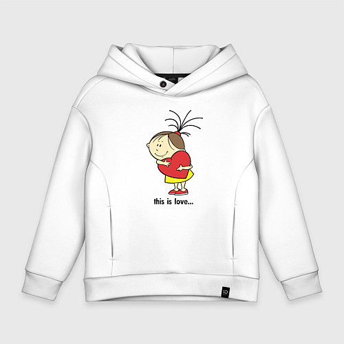 Детское худи оверсайз This is love / Белый – фото 1