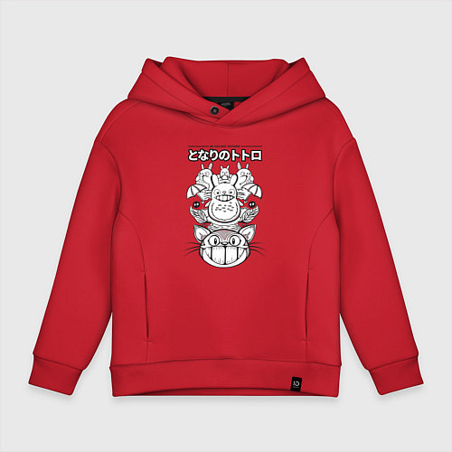 Детское худи оверсайз Мой сосед Тоторо мультик / Красный – фото 1