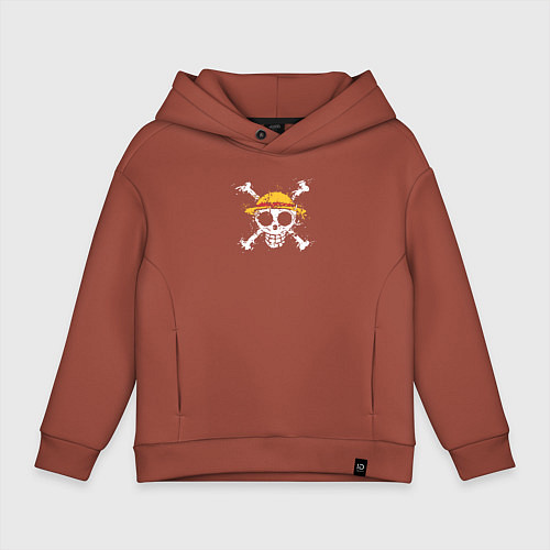 Детское худи оверсайз One piece ванпис / Кирпичный – фото 1
