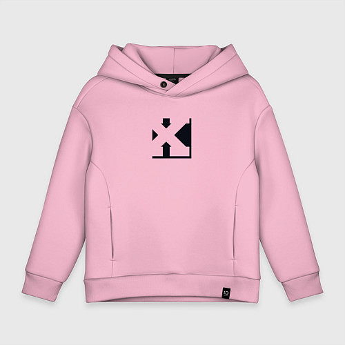 Детское худи оверсайз Минималистический икс / Светло-розовый – фото 1