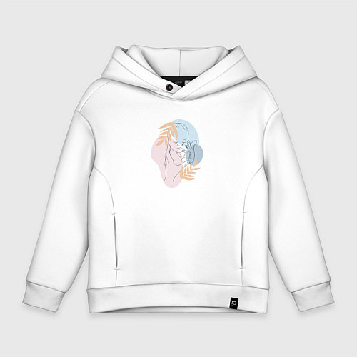 Детское худи оверсайз Арт младенец в руках мамы / Белый – фото 1