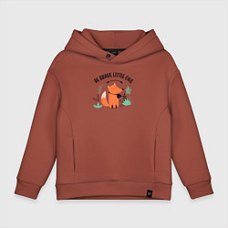 Толстовка оверсайз детская Будь смелым малыш, цвет: кирпичный