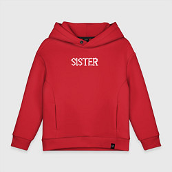 Толстовка оверсайз детская Sister - Halloween, цвет: красный