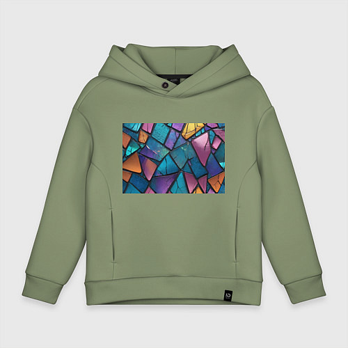 Детское худи оверсайз Яркое стекло / Авокадо – фото 1