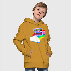 Толстовка оверсайз детская Rainbow Vibes, цвет: горчичный — фото 2