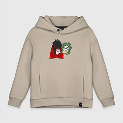 Толстовка оверсайз детская Симпсоны зомби, цвет: миндальный