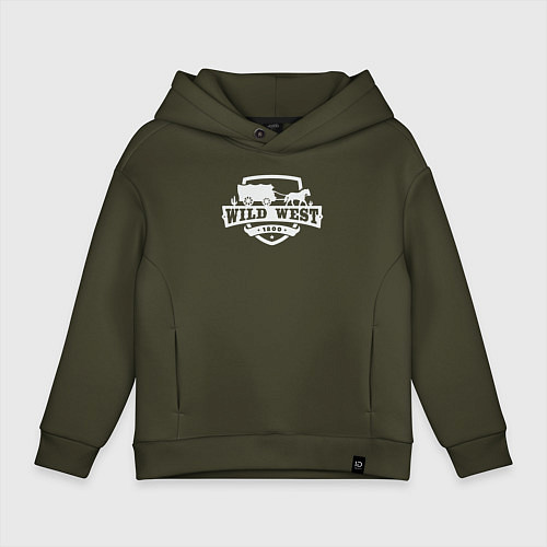 Детское худи оверсайз Дикий запад / Хаки – фото 1