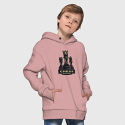 Толстовка оверсайз детская Chess master, цвет: пыльно-розовый — фото 2