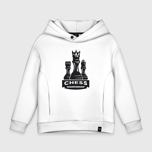 Детское худи оверсайз Chess championship / Белый – фото 1