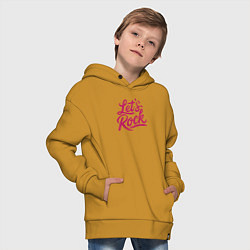 Толстовка оверсайз детская Lets rock Зажигаем, цвет: горчичный — фото 2