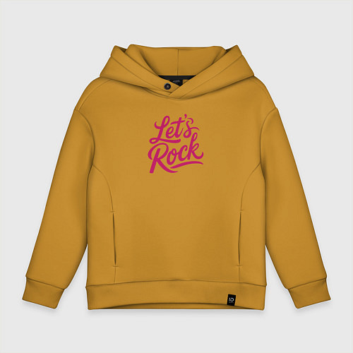 Детское худи оверсайз Lets rock Зажигаем / Горчичный – фото 1