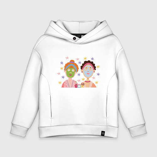 Детское худи оверсайз Подружки утром / Белый – фото 1