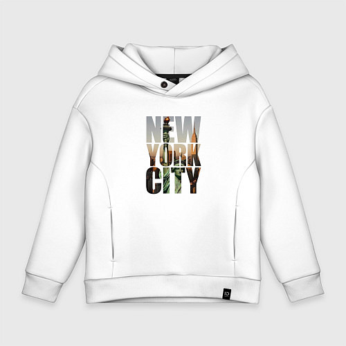 Детское худи оверсайз New York city big room / Белый – фото 1