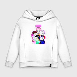 Толстовка оверсайз детская Big bang в аниме стиле, цвет: белый
