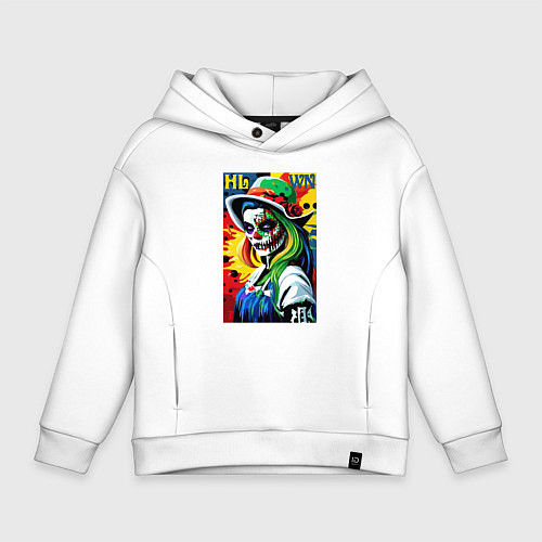 Детское худи оверсайз Girl witch - pop art / Белый – фото 1